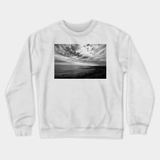 From the cliffs at Old Hartley - Monochrome Crewneck Sweatshirt